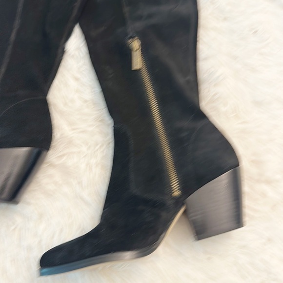 NEW$420 Michael KORS Harlow Black Suede Over the knee heel boots women size 6 - Picture 4 of 8